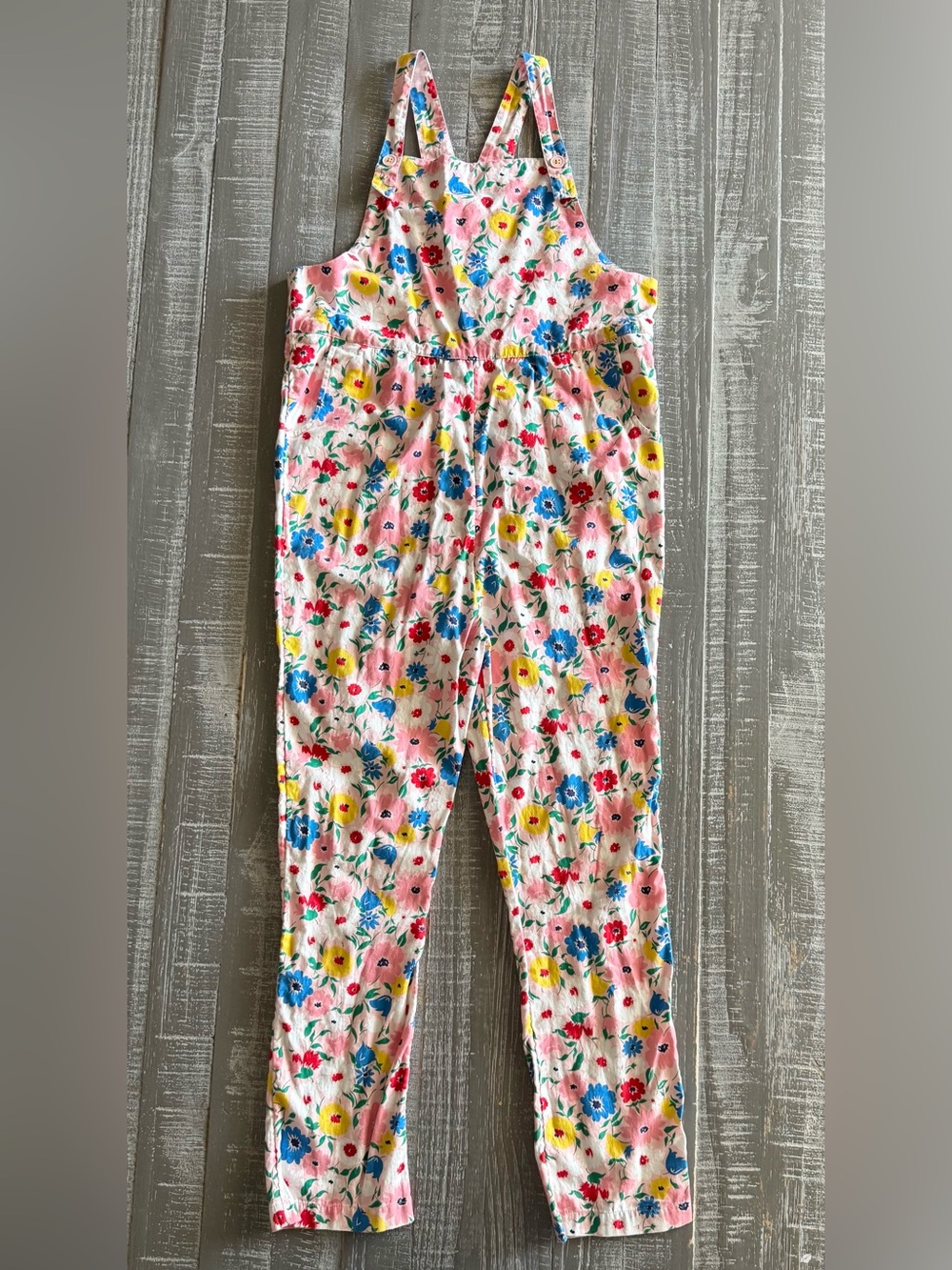 Mini Boden Pink Floral Cotton Jumpsuit Romper